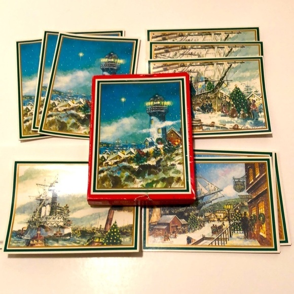 United State Navy Memorial Foundation 10 Holiday Christmas Cards by John Ferrie - Picture 1 of 13